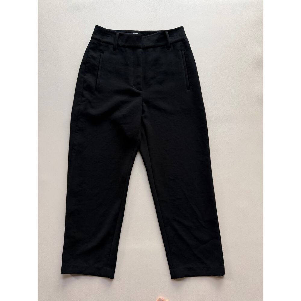 Wilfred by Aritzia Tie-Front Pant Women's Black High Rise Straight Leg Size 6 - Picture 2 of 14